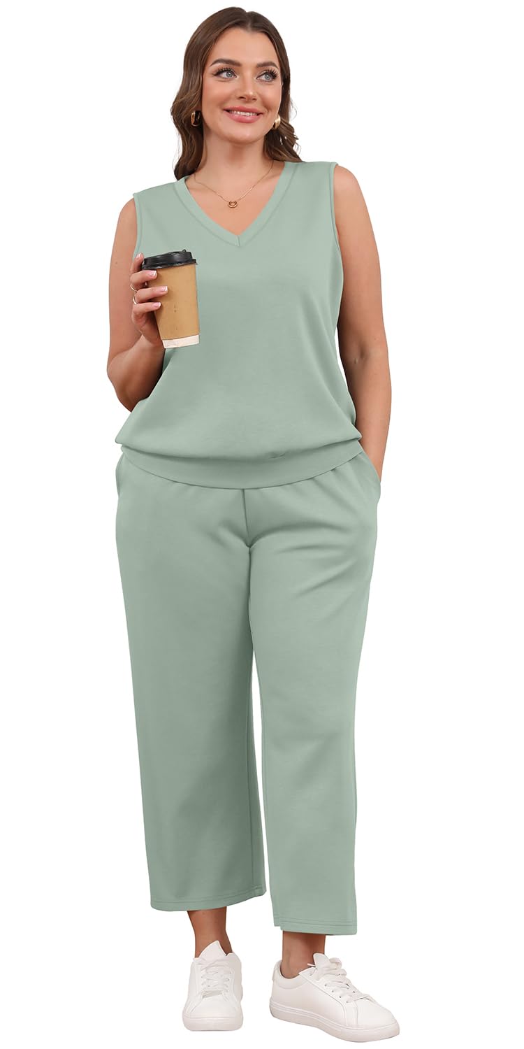 Casual Lounge Sets V Neck