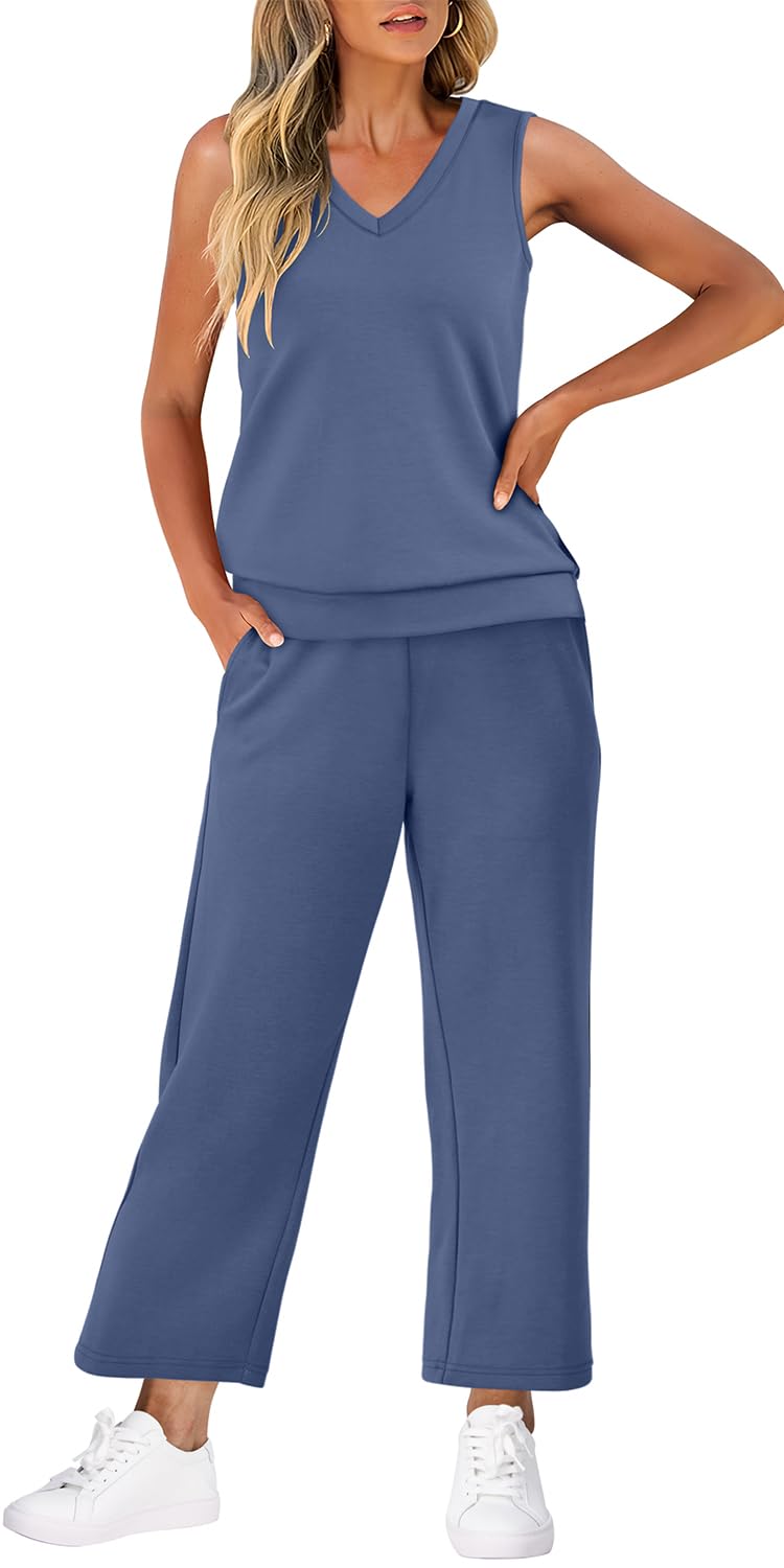 Casual Lounge Sets V Neck