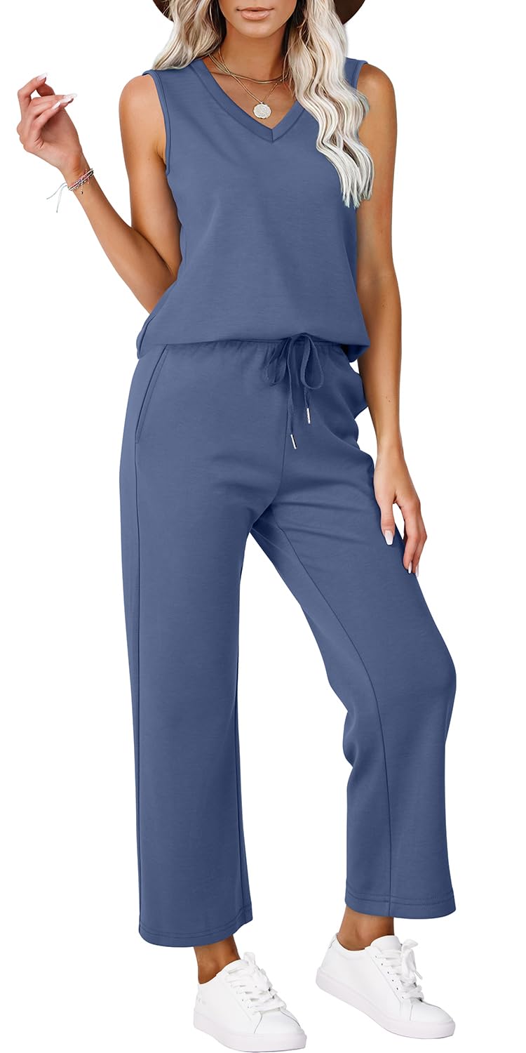 Casual Lounge Sets V Neck