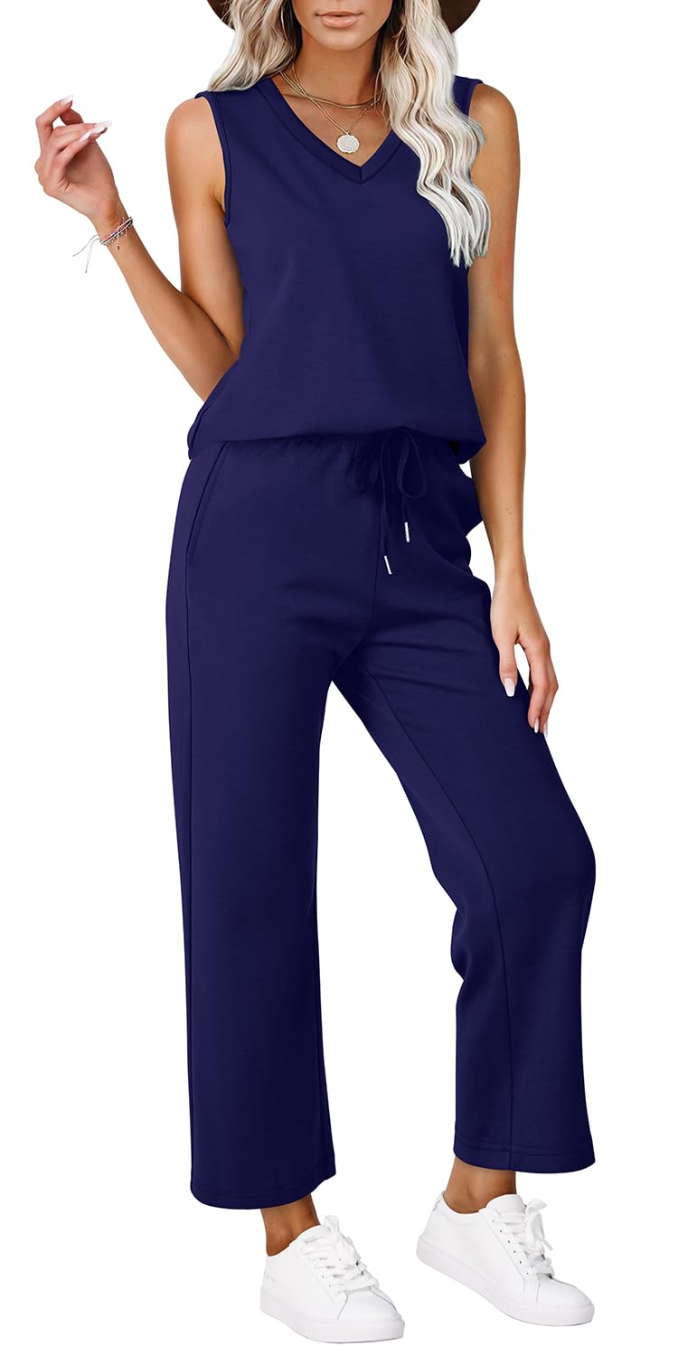 Casual Lounge Sets V Neck