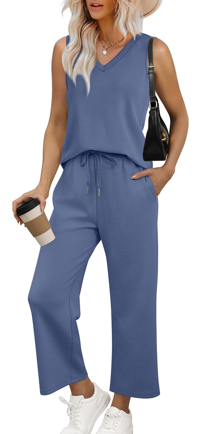 Casual Lounge Sets V Neck