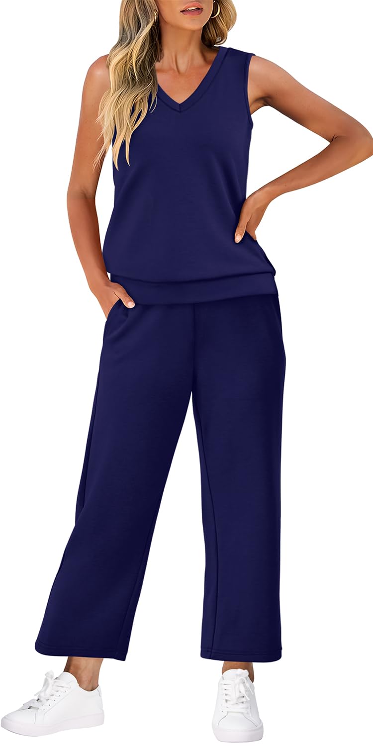 Casual Lounge Sets V Neck