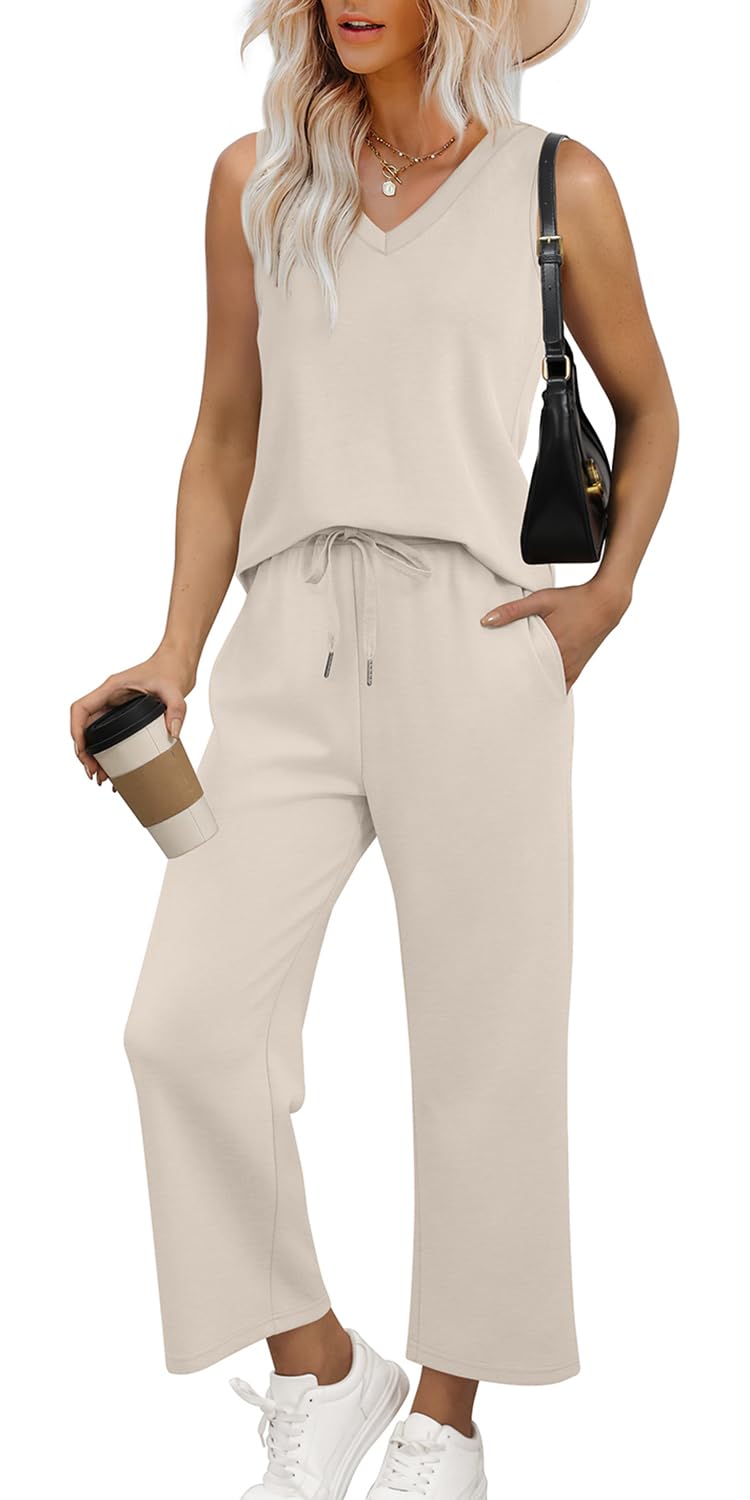Casual Lounge Sets V Neck