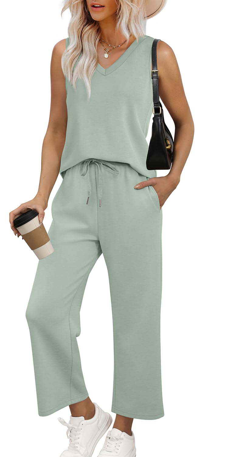Casual Lounge Sets V Neck
