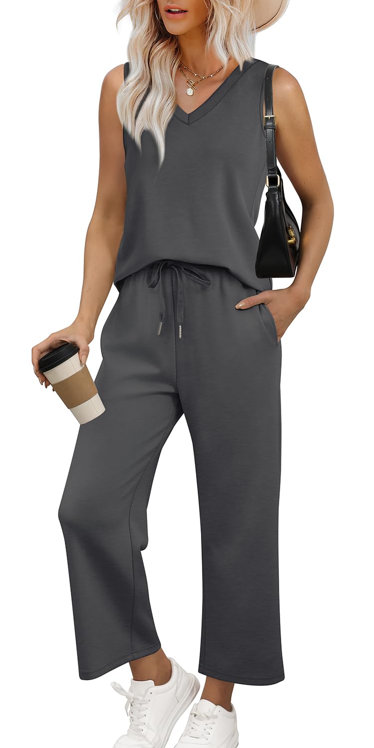 Casual Lounge Sets V Neck