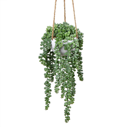 Artificial String of Pearls Hanging Plant