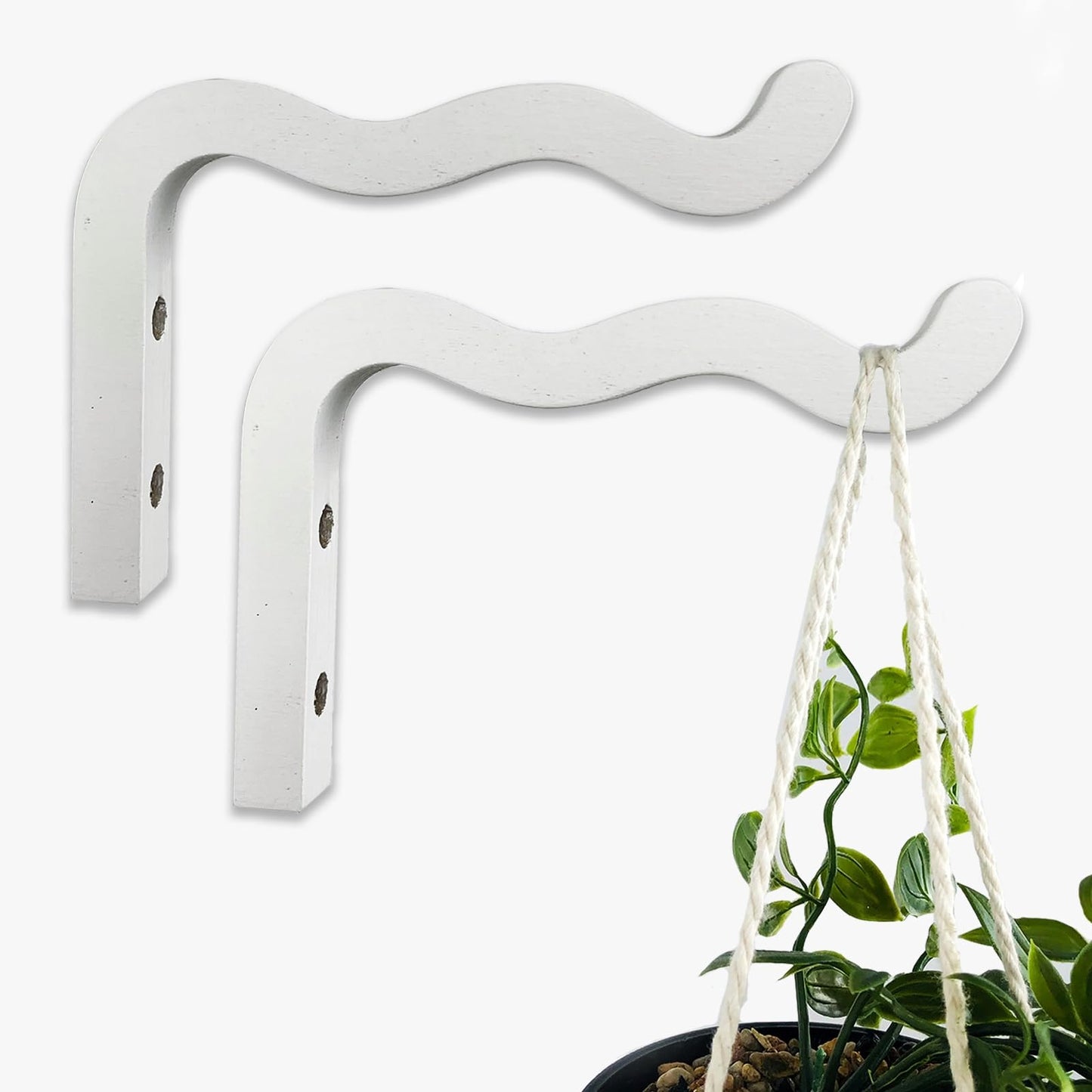 Wavy Wooden Wall Hook 2PCS