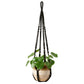 Mkono Macrame Plant Hanger Indoor Hanging Planter Basket with Wood Beads Decorative Flower Pot Holder No Tassels for Indoor Outdoor Boho Home Decor 35 Inch, Ivory, Set of 1 (POTS NOT Included)