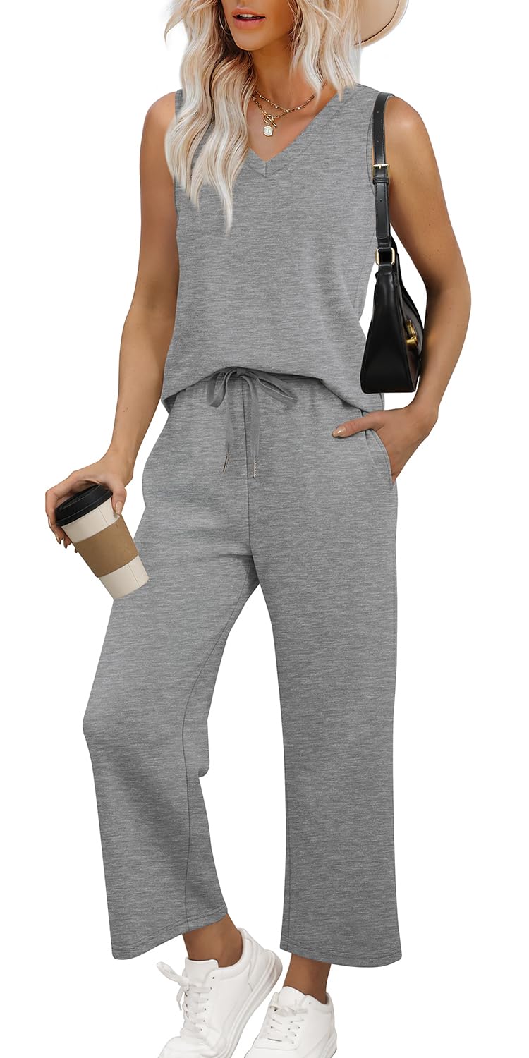 Casual Lounge Sets V Neck