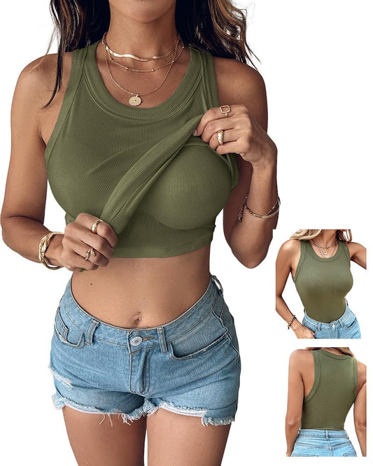 Women Built-in Bra Tank Tops