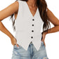 Casual V-Neck Button-Down Vest