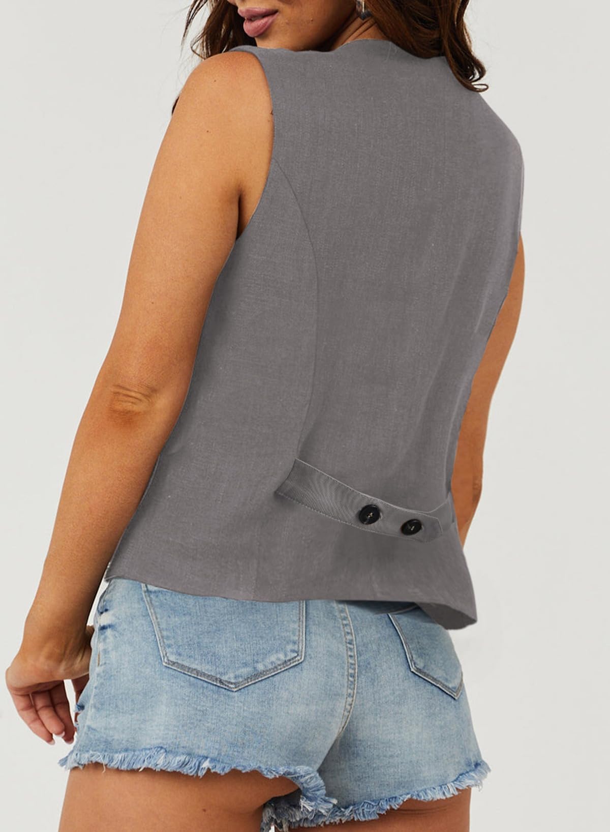 Casual V-Neck Button-Down Vest