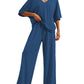 Pajama Sets for Women 2 Piece Lounge Set Short Sleeve Tops and Long Pants Soft Comfy Pjs Sleepwear Outfits S-XXL