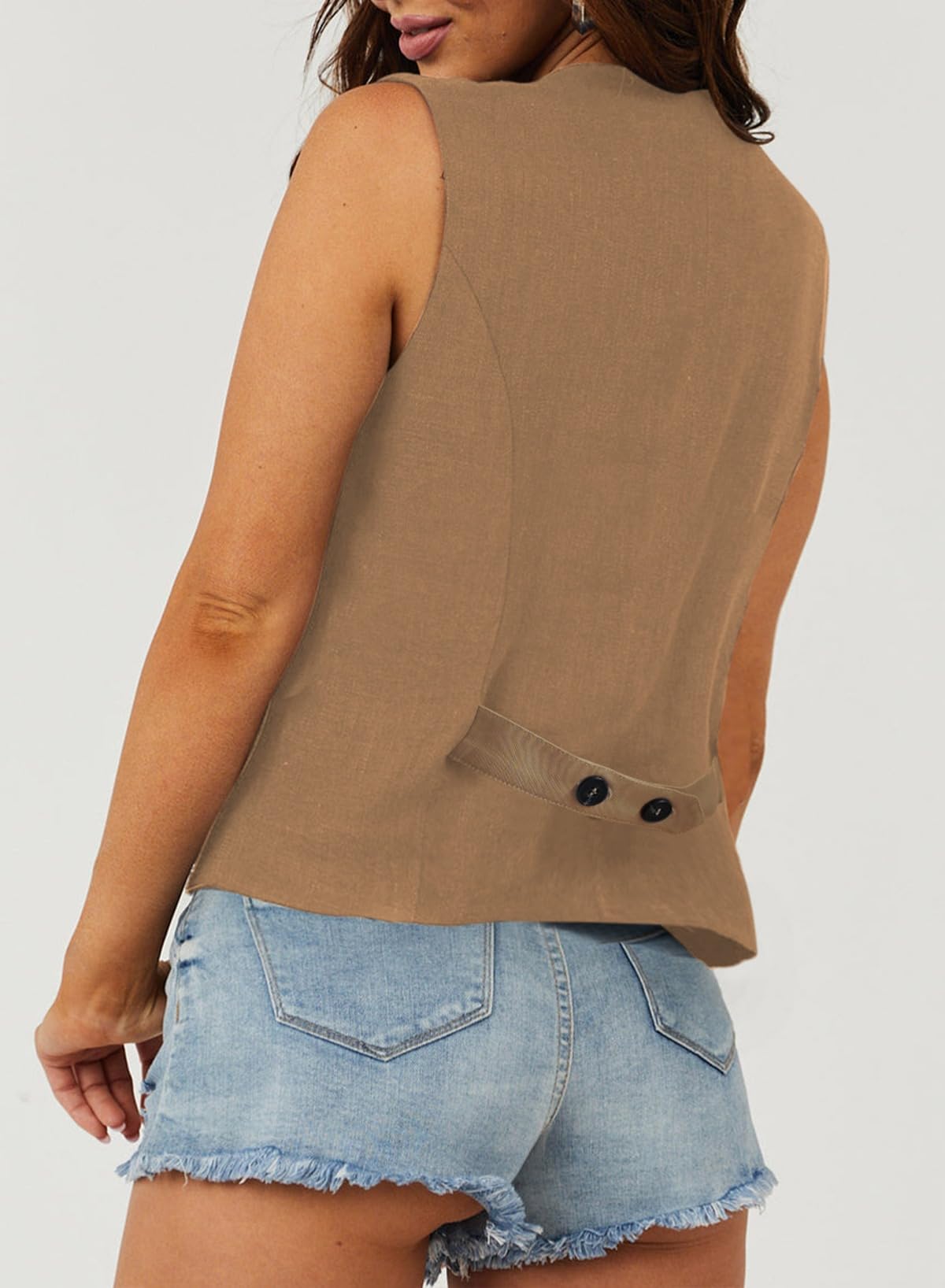 Casual V-Neck Button-Down Vest
