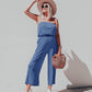 Strapless Belted Wide Leg Jumpsuit