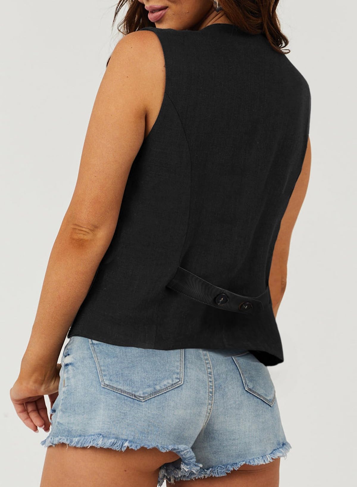 Casual V-Neck Button-Down Vest