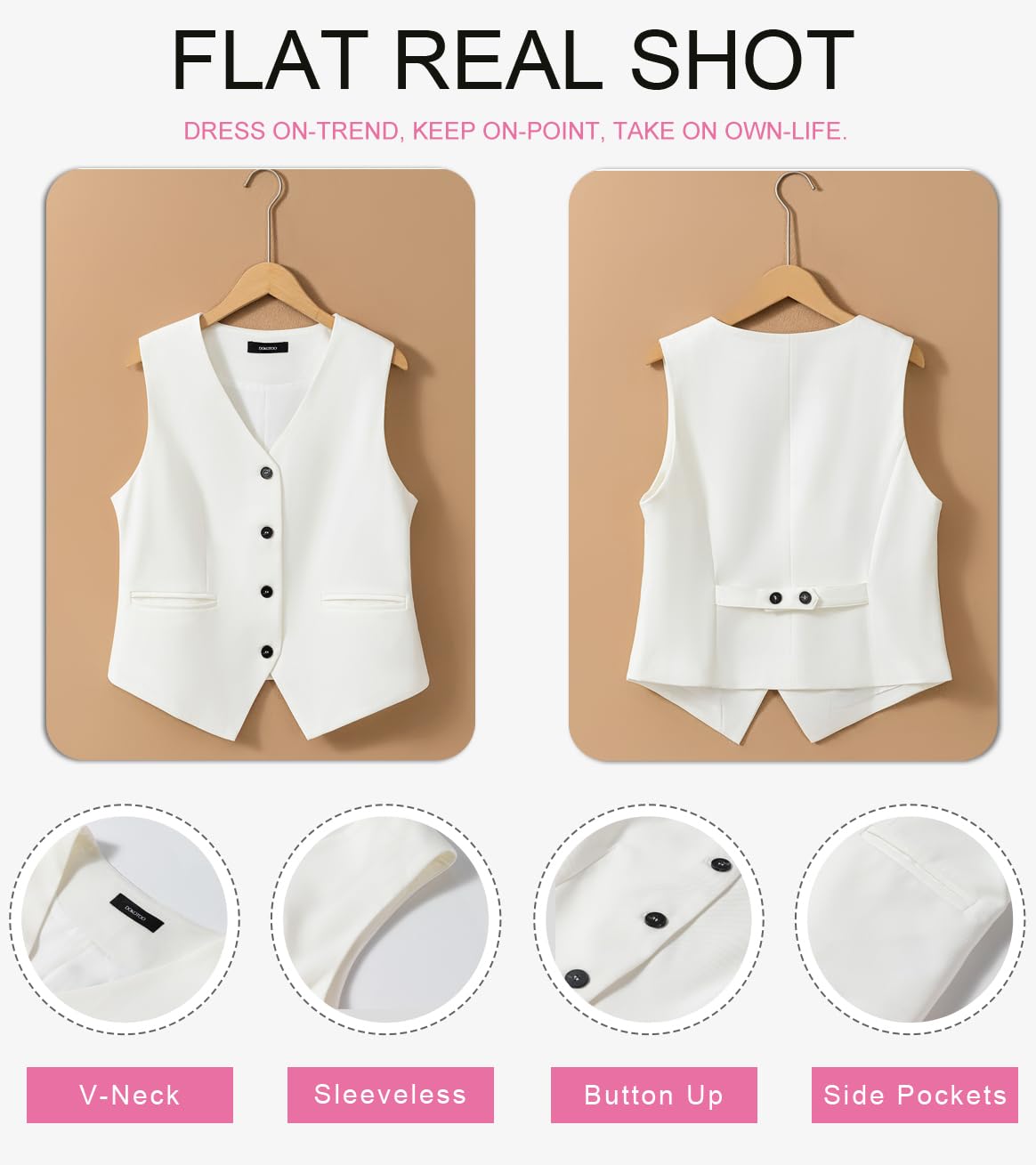 Casual V-Neck Button-Down Vest
