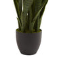 Nearly Natural Sansevieria & Black Planter
