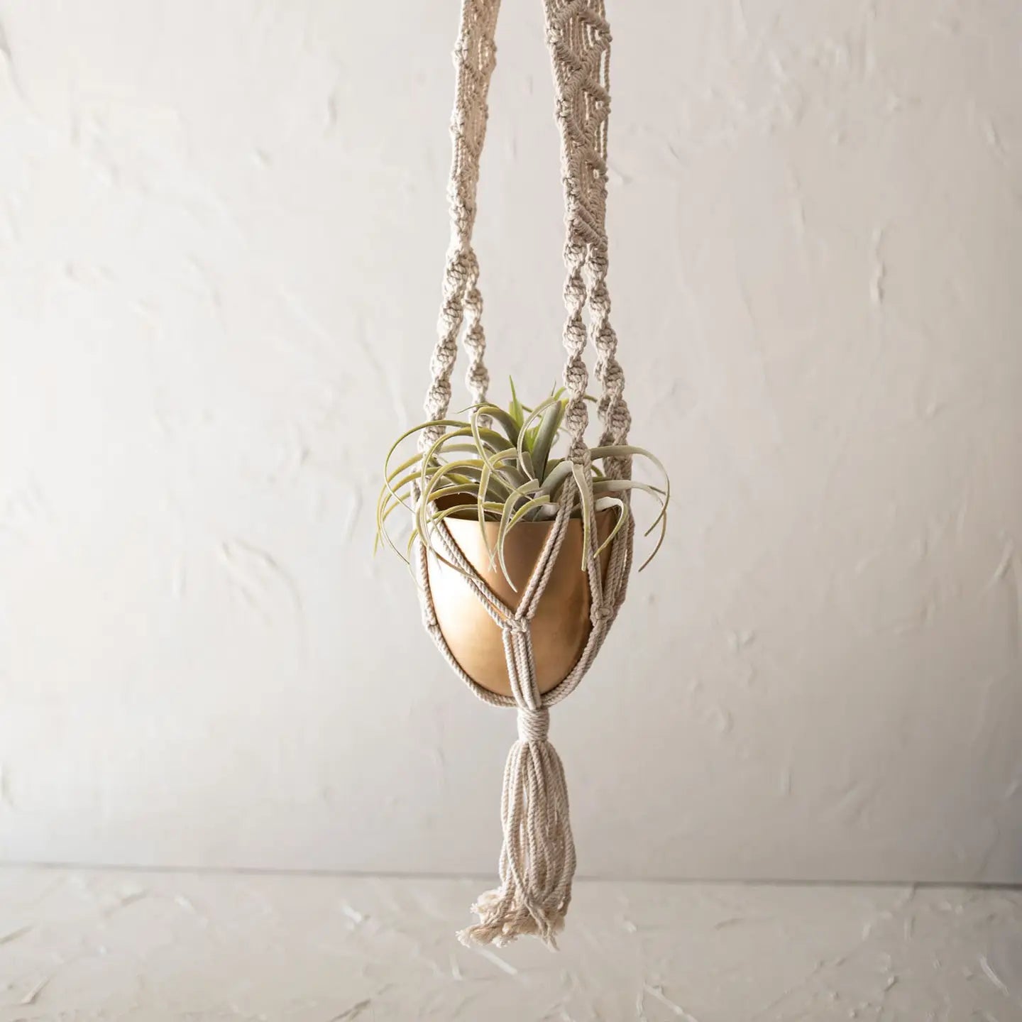 Claudia Metal Pot & Macrame Hanger