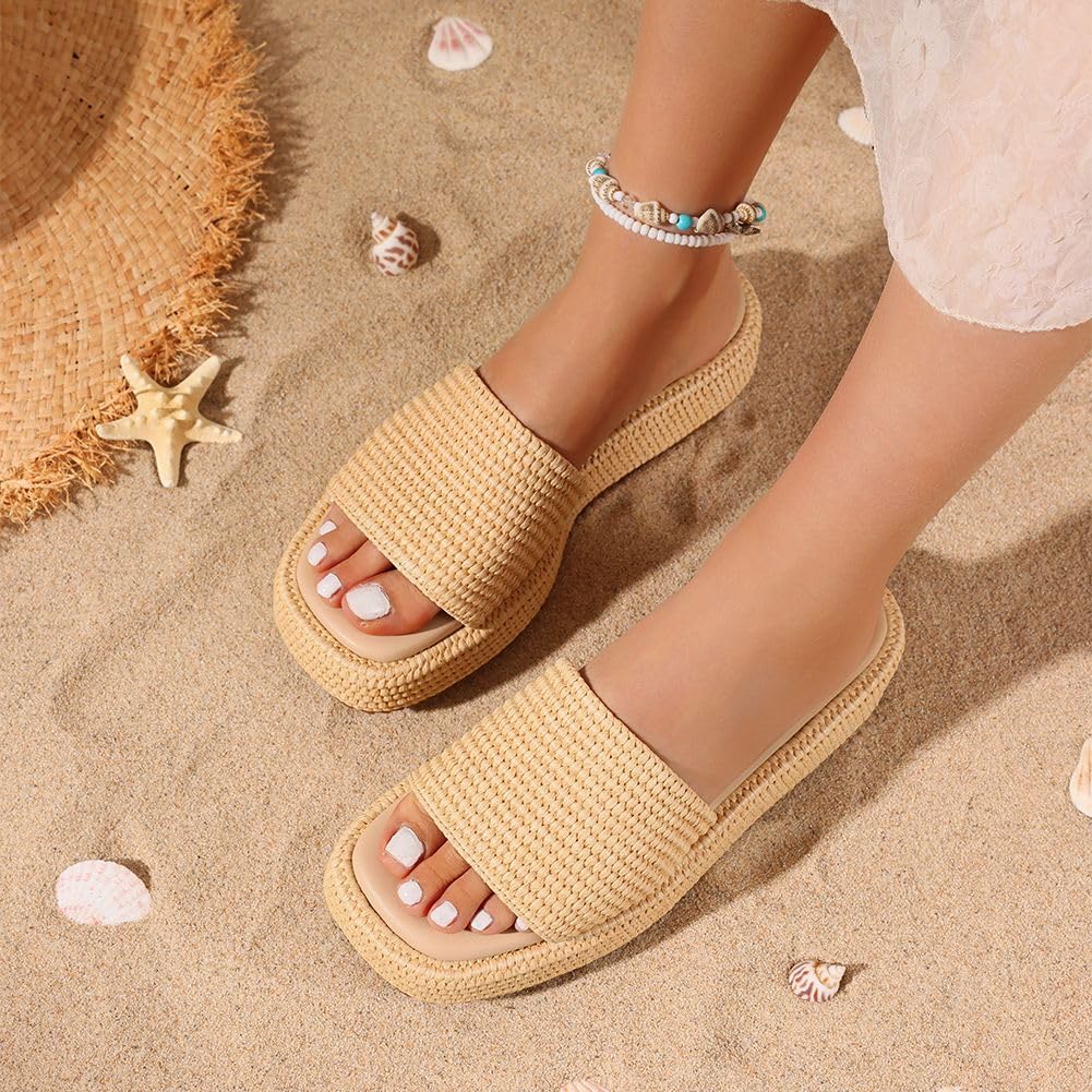 Raffia Platform Sandals