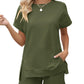 LOMON Womens Fashion 2 Piece Outfits Sweatsuits 2025 Summer Short Sleeve Loungewear Tracksuit Round Neck Lounge Shorts Sets
