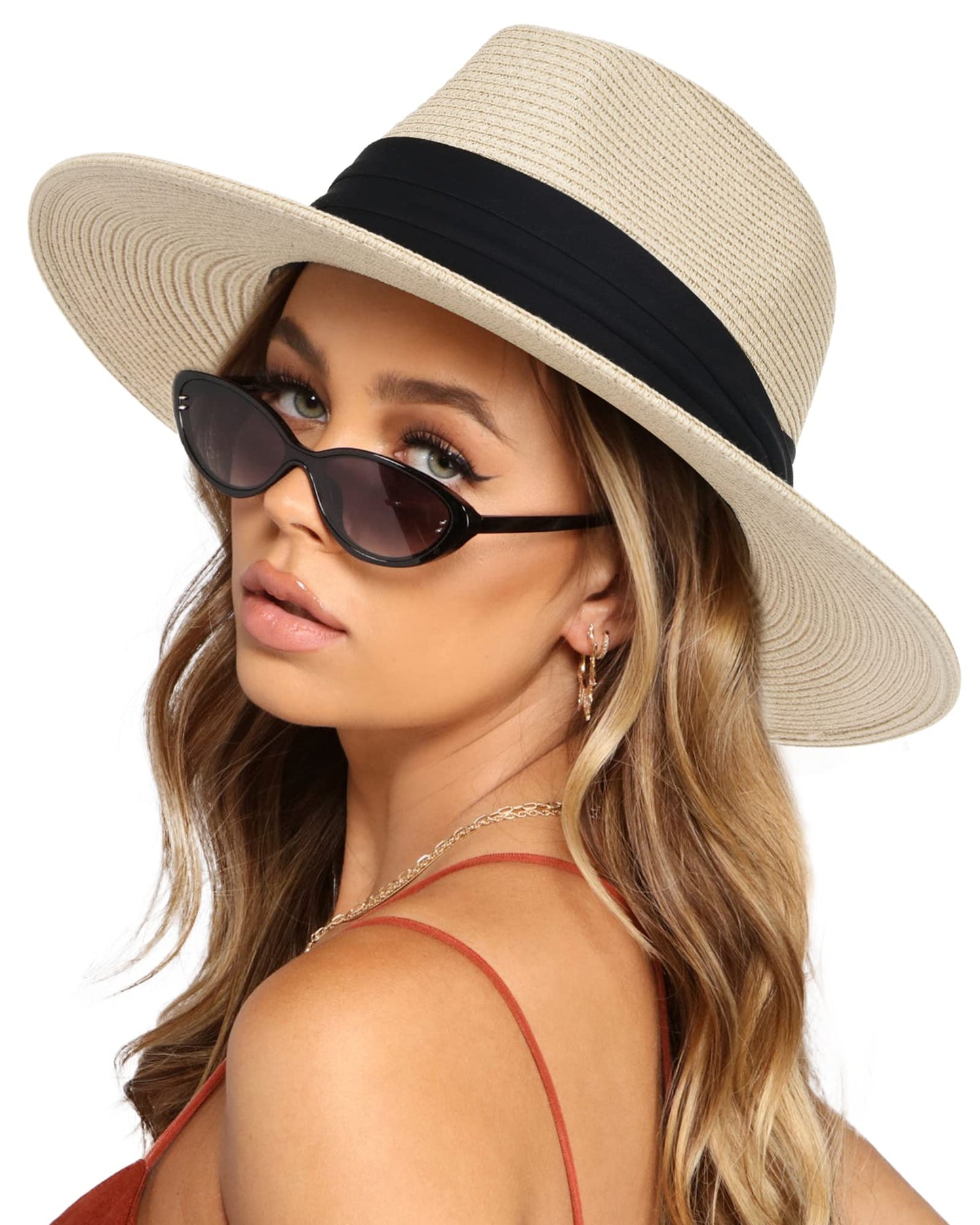 Wide Brim Straw Panama Hat