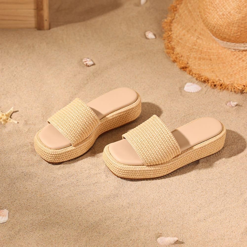 Raffia Platform Sandals
