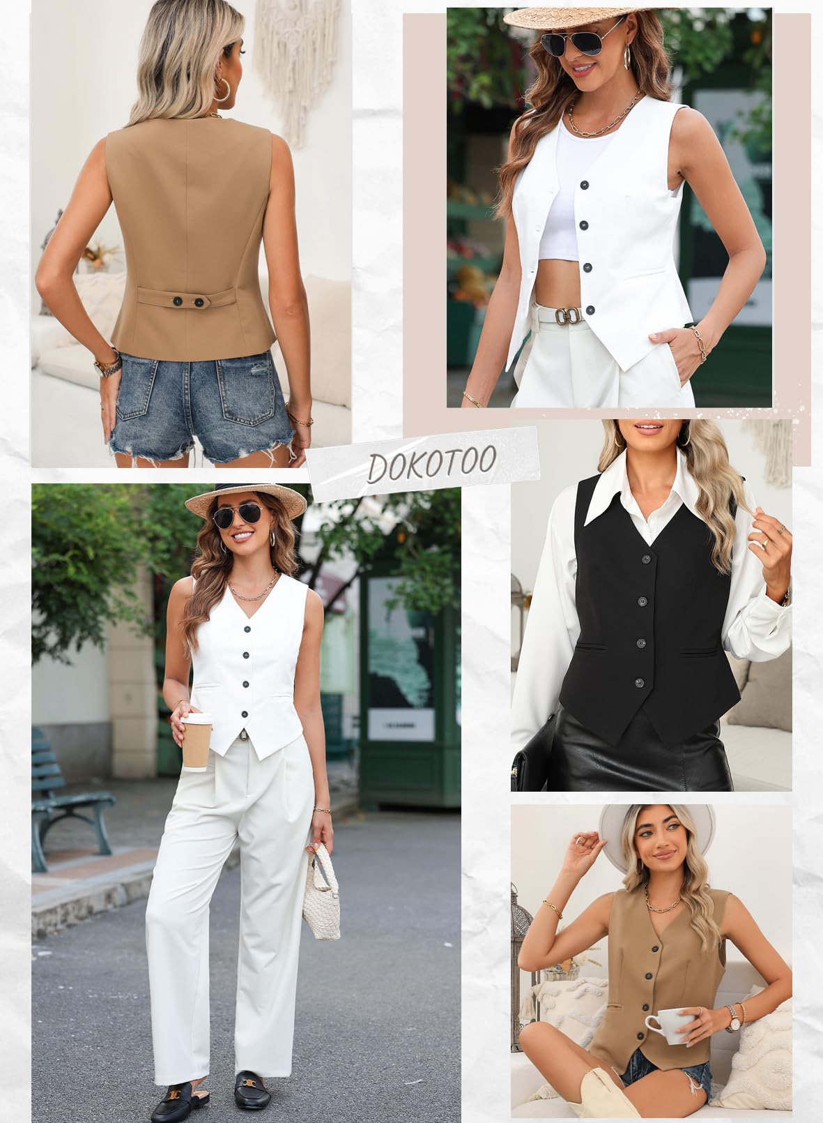 Casual V-Neck Button-Down Vest