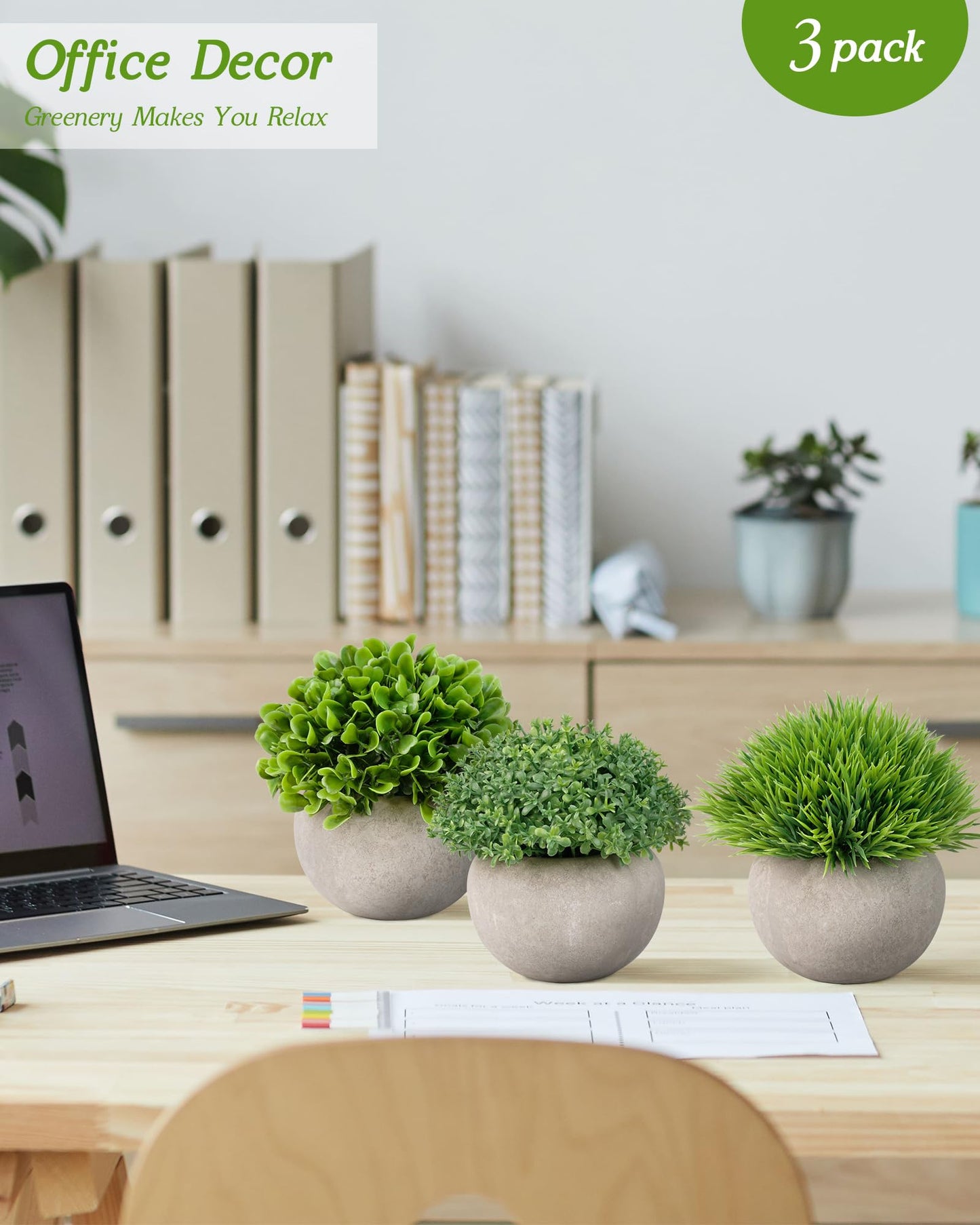 Set of 3 Small Artificial Plants