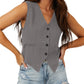Casual V-Neck Button-Down Vest