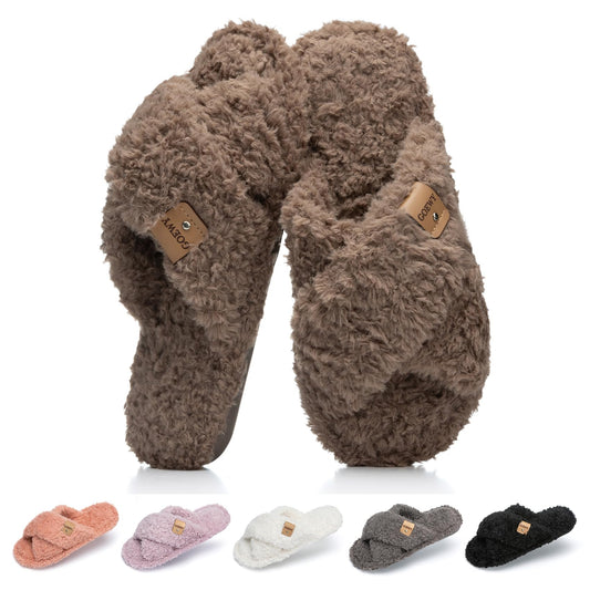 Fuzzy Open Toe Slippers