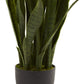 Nearly Natural Sansevieria & Black Planter