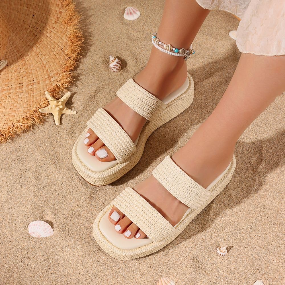 Raffia Platform Sandals