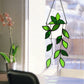 Stained Glass Window Hanging for Plant Lovers, Great Mothers Day Gift Handmade Green Plants Artificial,Suncatcher Plant Gifts for Women,Grandma,Mother's Day,Christmas