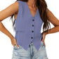 Casual V-Neck Button-Down Vest