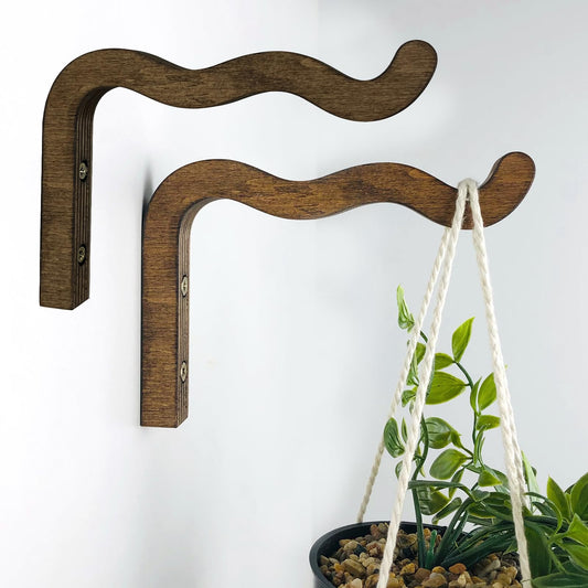 Wavy Wooden Wall Hook 2PCS