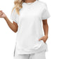 LOMON Womens Fashion 2 Piece Outfits Sweatsuits 2025 Summer Short Sleeve Loungewear Tracksuit Round Neck Lounge Shorts Sets