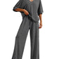 Pajama Sets for Women 2 Piece Lounge Set Short Sleeve Tops and Long Pants Soft Comfy Pjs Sleepwear Outfits S-XXL