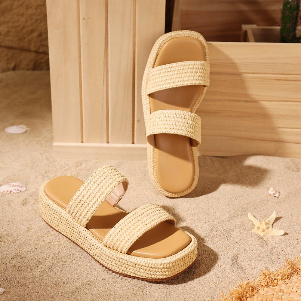 Raffia Platform Sandals