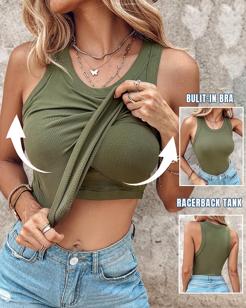 Women Built-in Bra Tank Tops