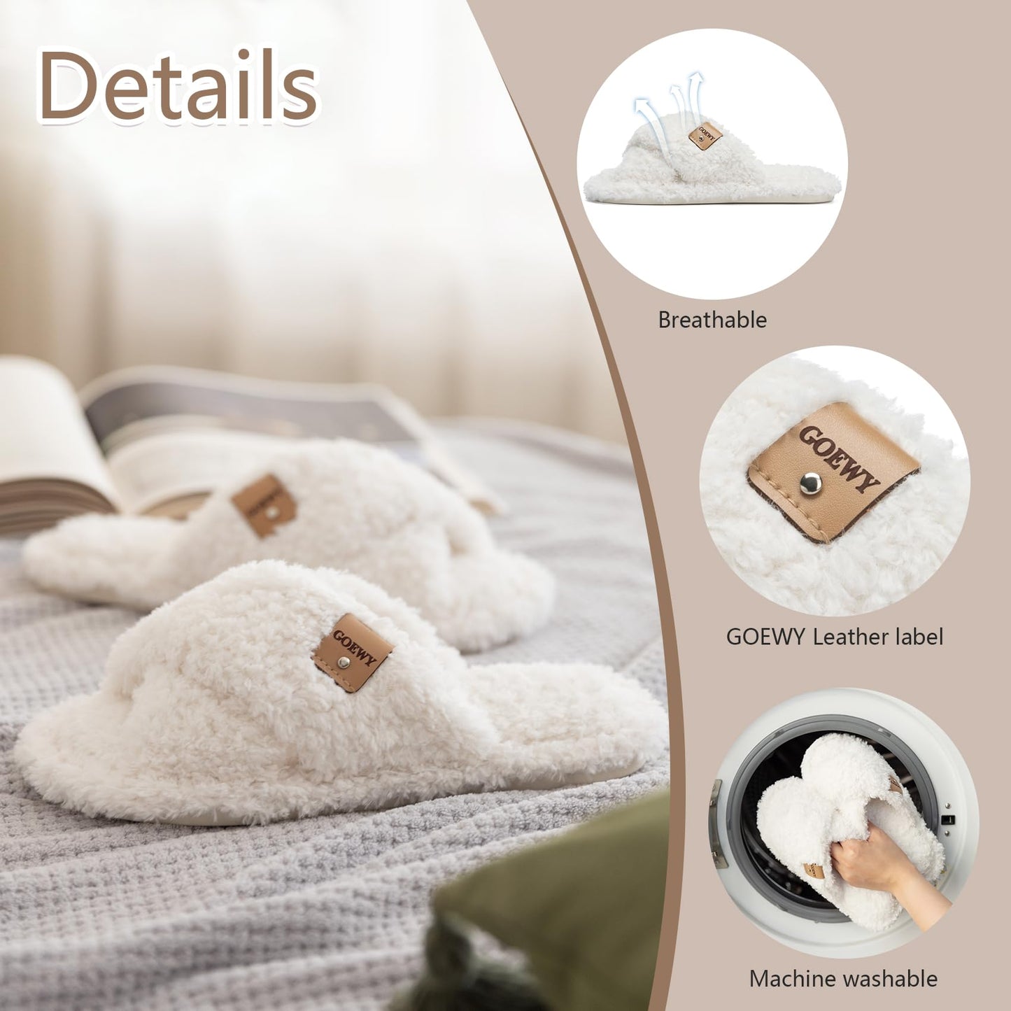 Fuzzy Open Toe Slippers