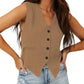Casual V-Neck Button-Down Vest