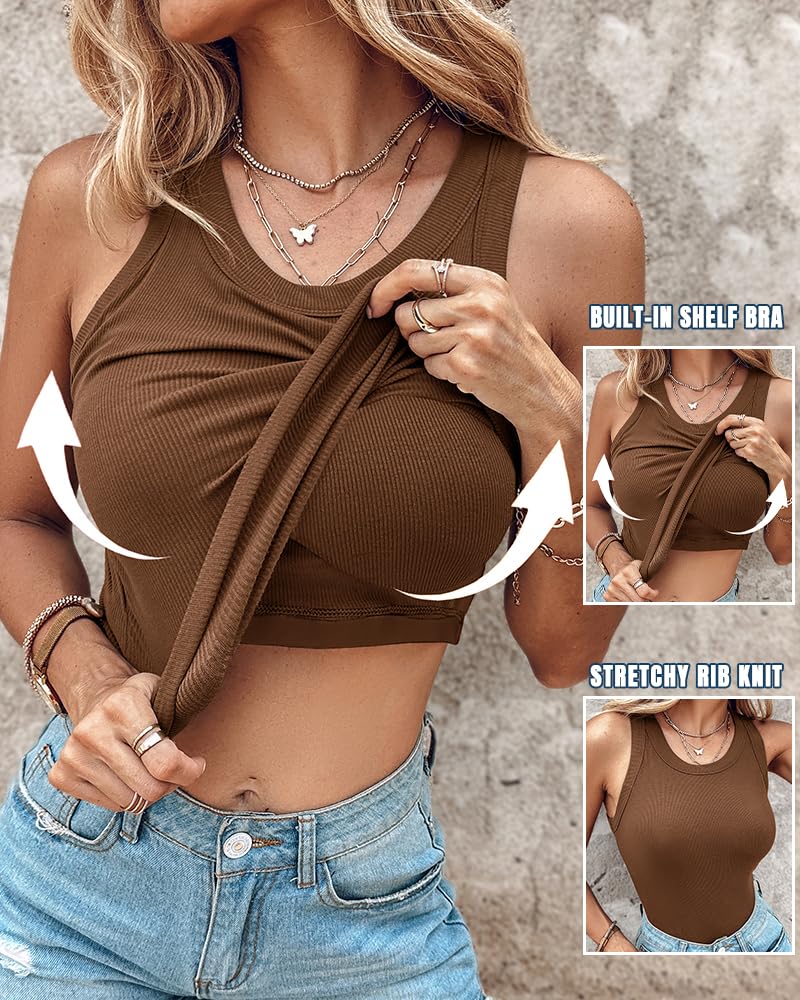 Women Built-in Bra Tank Tops