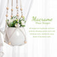 3 PCS Macrame Plant Hanger Indoor Hanging Planter Basket with Wood Beads Plants Holder Decorative Flower Pot Holder (POTS NOT Included) (Ivory White)