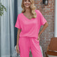 Pajama Sets for Women 2 Piece Lounge Set Short Sleeve Tops and Long Pants Soft Comfy Pjs Sleepwear Outfits S-XXL