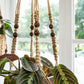 Mkono Macrame Plant Hanger Indoor Hanging Planter Basket with Wood Beads Decorative Flower Pot Holder No Tassels for Indoor Outdoor Boho Home Decor 35 Inch, Ivory, Set of 1 (POTS NOT Included)