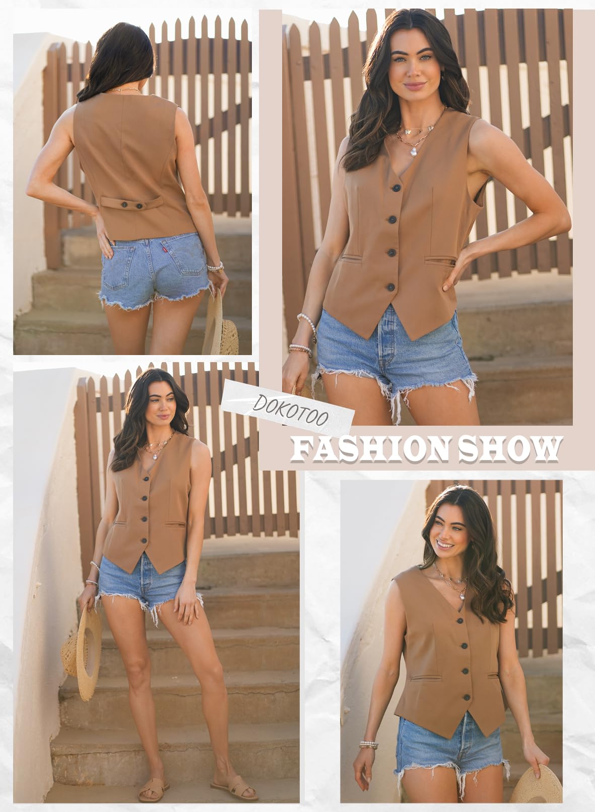 Casual V-Neck Button-Down Vest