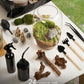 Terrarium Kit/Supplies Terrarium Plants Set with Grow Light, for Succulents Miniature Gardening, Include Terrarium jar Tool Set Live Moss Rocks Soil Driftwood and Decor, for Plant Lovers