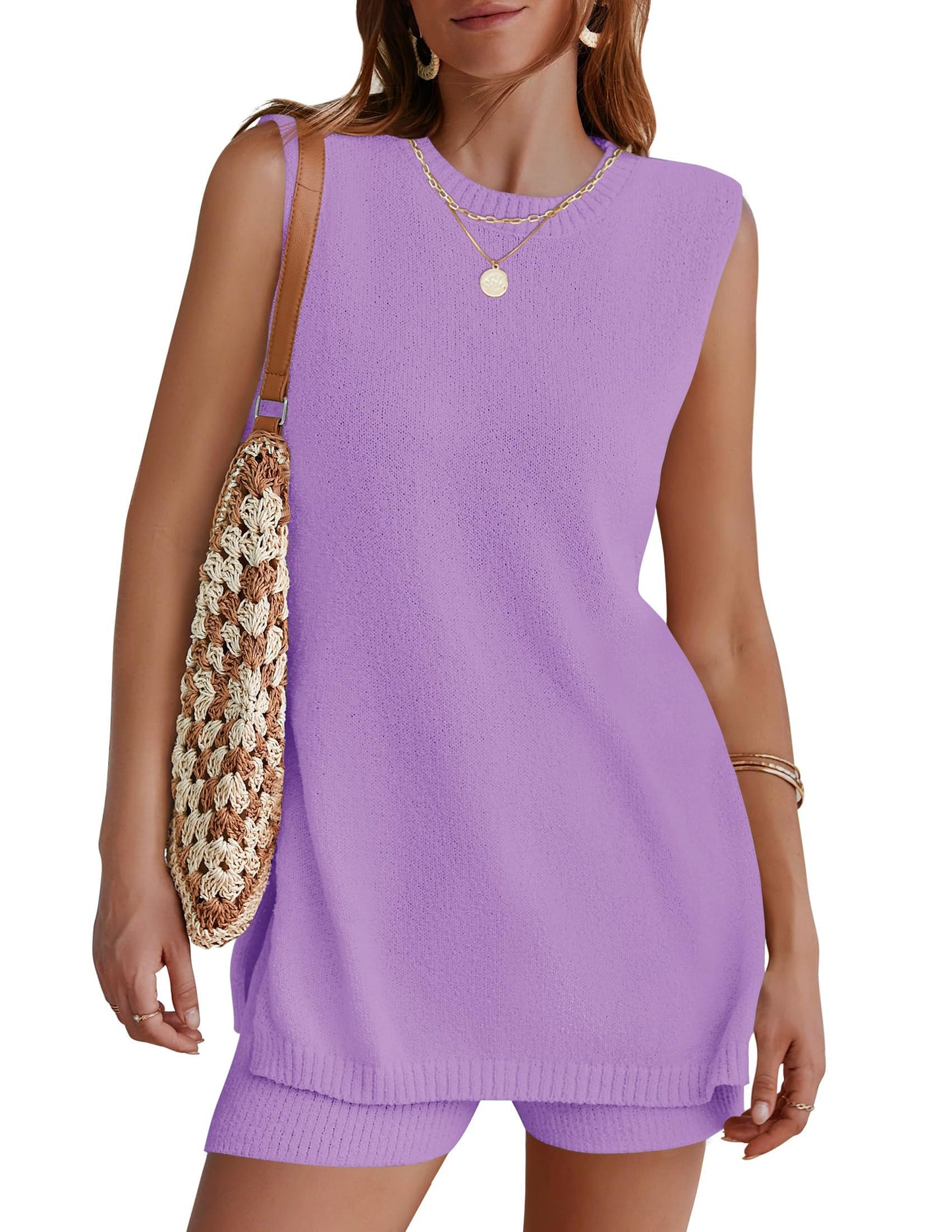 Summer Sleeveless Sweater Lounge Sets