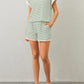 Women Summer 2 Piece Lounge Sets Striped Short Sleeve Tee Shirts Mini Shorts Loungewear Shorts Set Ribbed Pajama Set